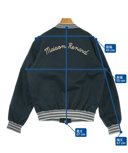 MAISON KITSUNE（メゾンキツネ）スタジャン 紺 サイズ:L メンズ/2200659609045