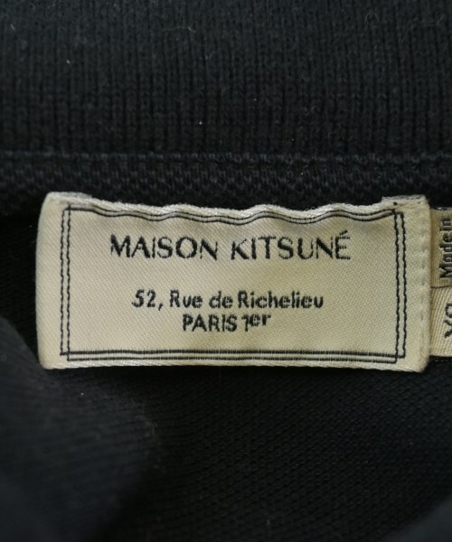 MAISON KITSUNE（メゾンキツネ）ポロシャツ 黒 サイズ:XS メンズ/2200662293033