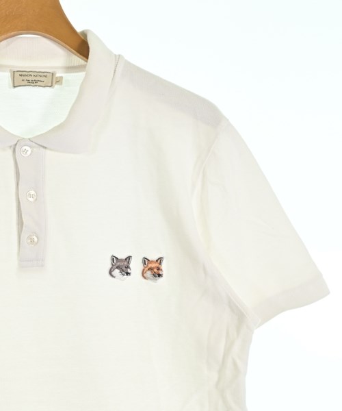 MAISON KITSUNE（メゾンキツネ）ポロシャツ 白 サイズ:L メンズ/2200703321015