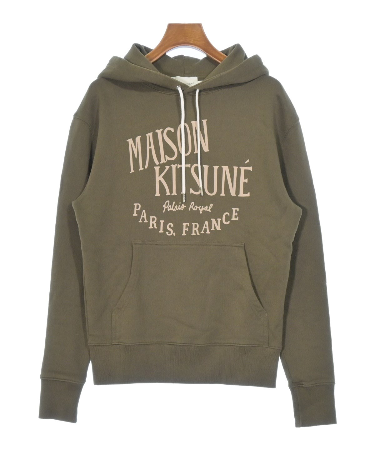 MAISON KITSUNE メゾンキツネ パーカー L カーキ 【古着】【中古】【送料無料】 MAISON KITSUNE（メゾンキツネ）パーカー カーキ サイズ:XS レディース