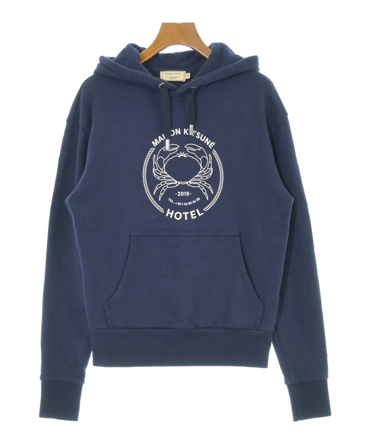 MAISON KITSUNE（メゾンキツネ）パーカー 紺 サイズ:XS レディース