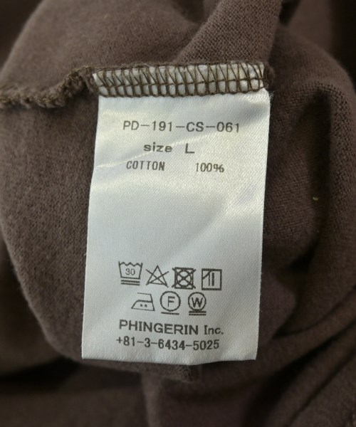 PHINGERIN（フィンガリン）Tシャツ・カットソー 茶 サイズ:L メンズ/2200530291185