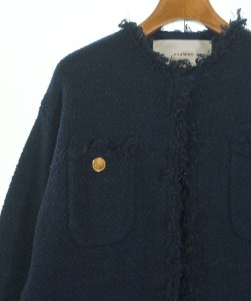 ADAWAS（アダワス）ノーカラージャケット 紺 サイズ:F レディース/2200656751013