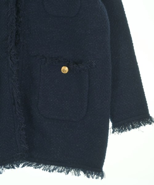 ADAWAS（アダワス）ノーカラージャケット 紺 サイズ:F レディース/2200656751013