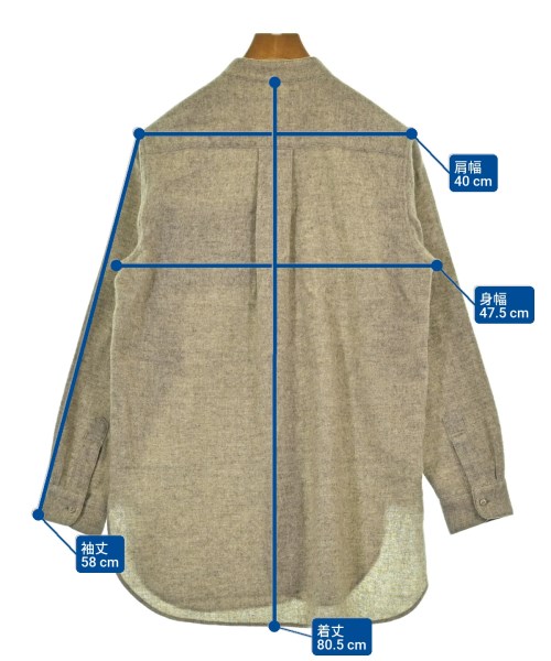 my beautiful landlet（マイビューティフルランドレット）カジュアルシャツ グレー サイズ:1(S位) メンズ/2200636113039