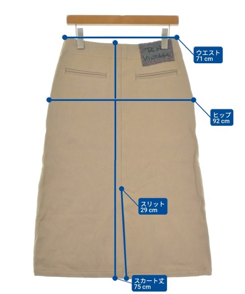 R.H.Vintage（ロンハーマンヴィンテージ）ひざ丈スカート ベージュ サイズ:S レディース/2200631197300