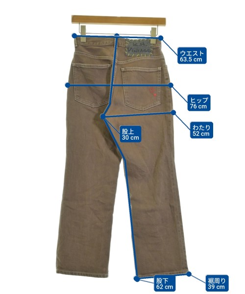 R.H.Vintage（ロンハーマンヴィンテージ）デニムパンツ 茶 サイズ:XS レディース/2200697497192