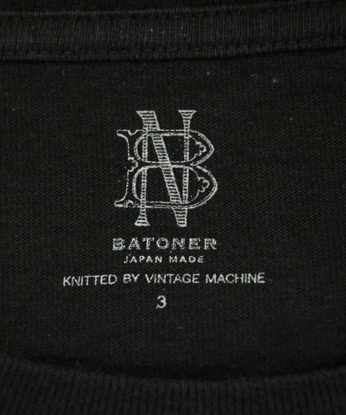 BATONER（バトナー）Tシャツ・カットソー 黒 サイズ:3(L位) メンズ/2200693171201