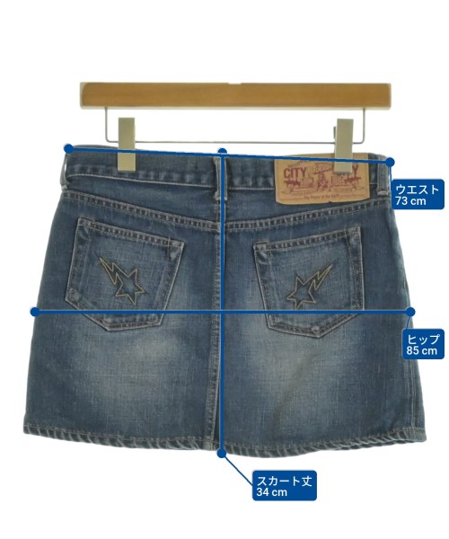 A BATHING APE（アベイシングエイプ）ミニスカート 青 サイズ:XXS レディース/2200648797074