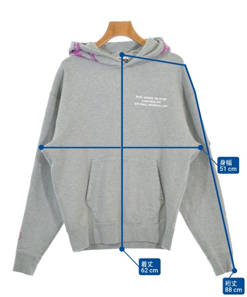 A BATHING APE（アベイシングエイプ）パーカー グレー サイズ:F レディース/2200671032029
