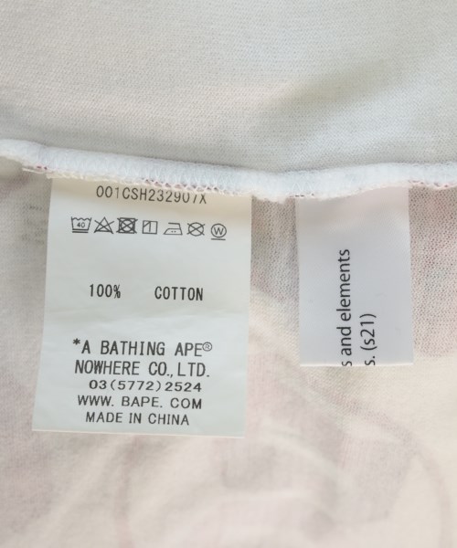 A BATHING APE（アベイシングエイプ）Tシャツ・カットソー 白 サイズ:XS レディース/2200730416142