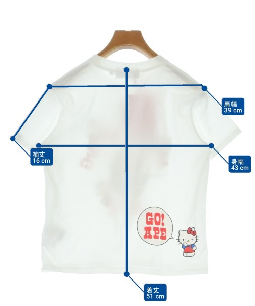 A BATHING APE（アベイシングエイプ）Tシャツ・カットソー 白 サイズ:M レディース/2200719700132