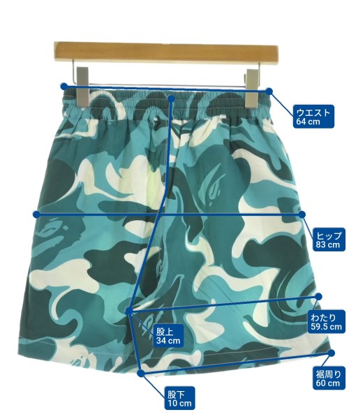 A BATHING APE（アベイシングエイプ）ショートパンツ 青 サイズ:S レディース/2200691651125