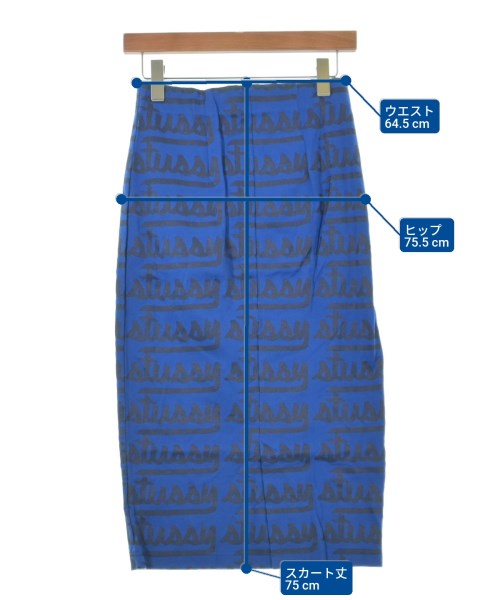 STUSSY（ステューシー）ロング・マキシ丈スカート 青 サイズ:M レディース/2200639023472