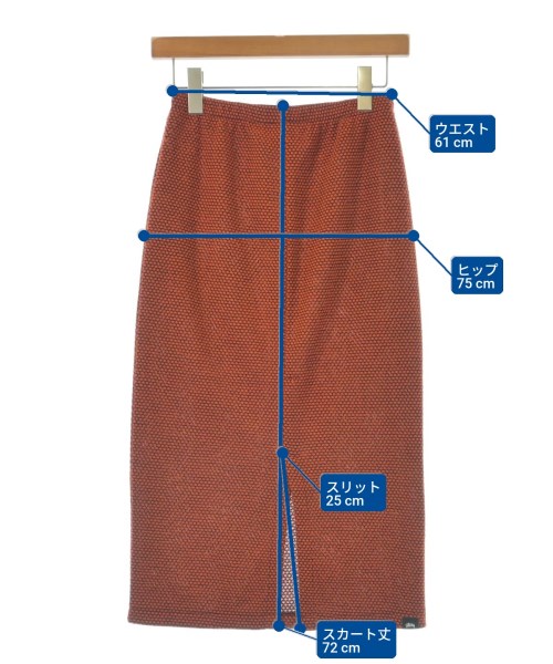 STUSSY（ステューシー）ロング・マキシ丈スカート オレンジ サイズ:XS レディース/2200729934022
