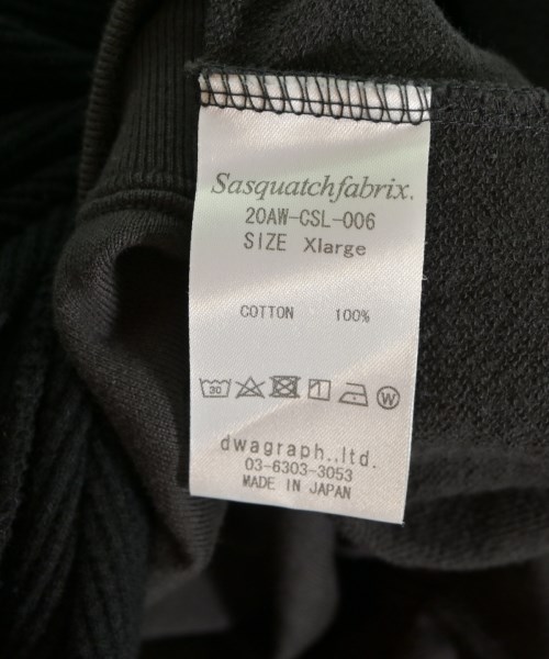 Sasquatchfabrix.（サスクワァッチファブリックス）スウェット 黒 サイズ:XL メンズ/2200618435036