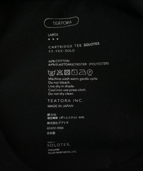 TEATORA（テアトラ）Tシャツ・カットソー 黒 サイズ:L メンズ/2200727265531