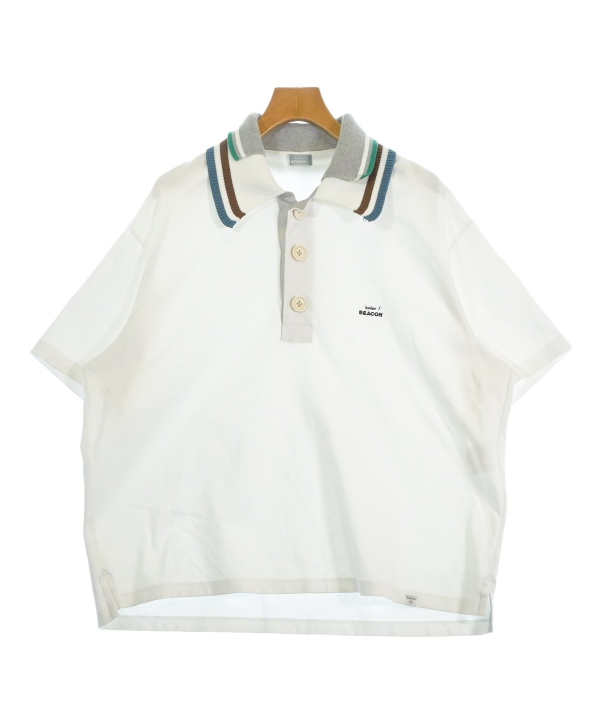 kolor BEACON カラービーコン ポロシャツ kolor/BEACON（カラービーコン）ポロシャツ 白 サイズ:1(S位