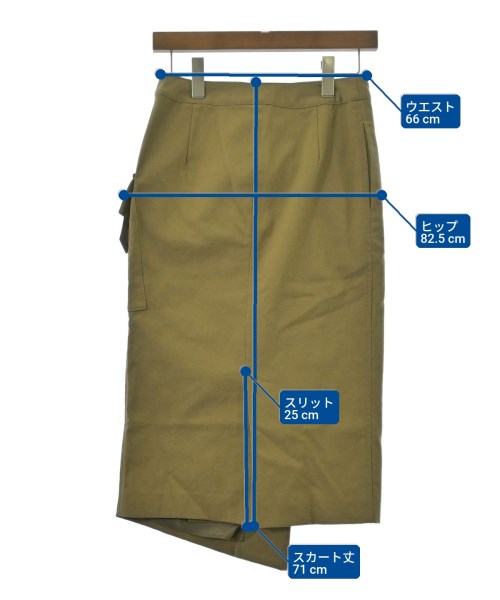 RUMBLE RED（ランブルレッド）ひざ丈スカート カーキ サイズ:S レディース/2200623323328