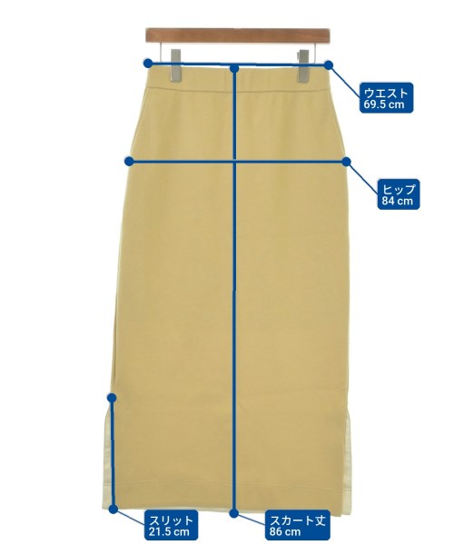 MICHEL KLEIN（ミッシェルクラン）ロング・マキシ丈スカート 黄 サイズ:38(M位) レディース/2200674874060