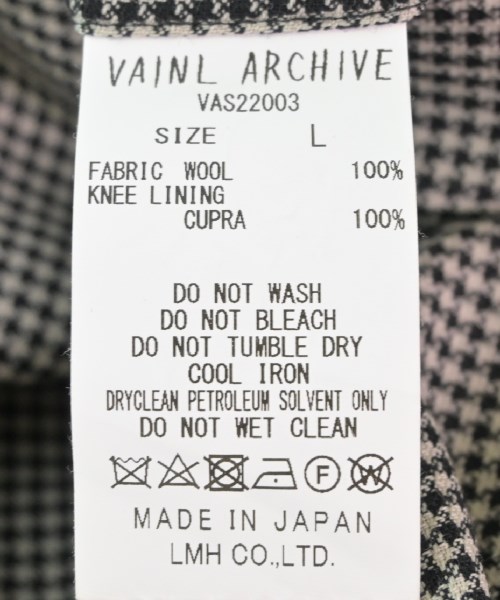 VAINL ARCHIVE（ヴァイナルアーカイブ）スラックス ベージュ サイズ:L メンズ/2200471958055