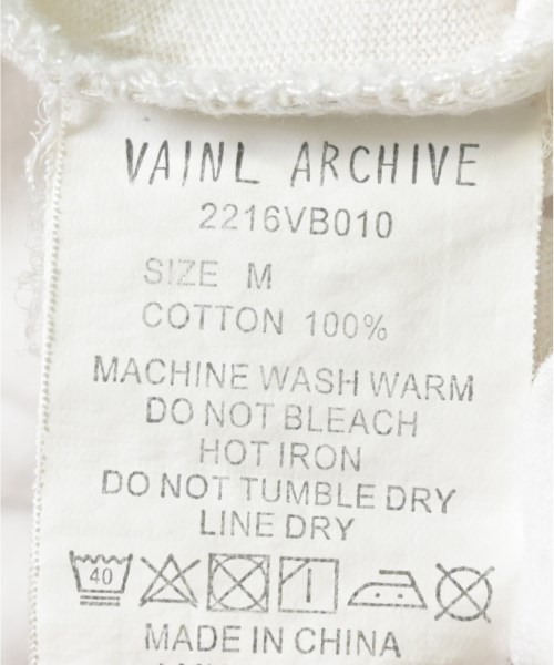 VAINL ARCHIVE（ヴァイナルアーカイブ）Tシャツ・カットソー 白 サイズ:M メンズ/2200716238140