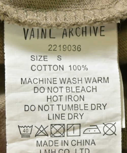 VAINL ARCHIVE（ヴァイナルアーカイブ）Tシャツ・カットソー ベージュ サイズ:S メンズ/2200716238188