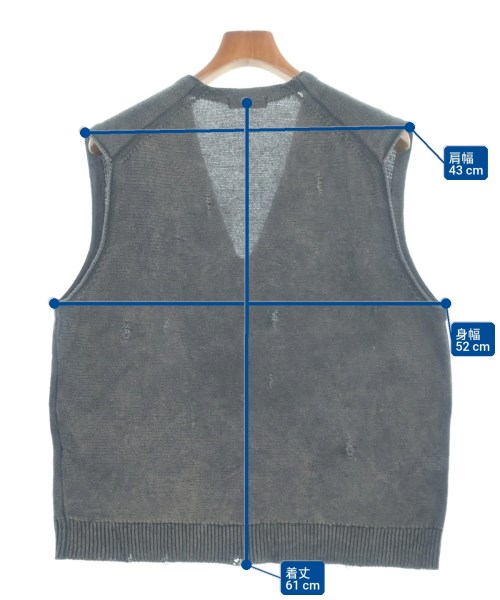VAINL ARCHIVE（ヴァイナルアーカイブ）ベスト グレー サイズ:M メンズ/2200651252027