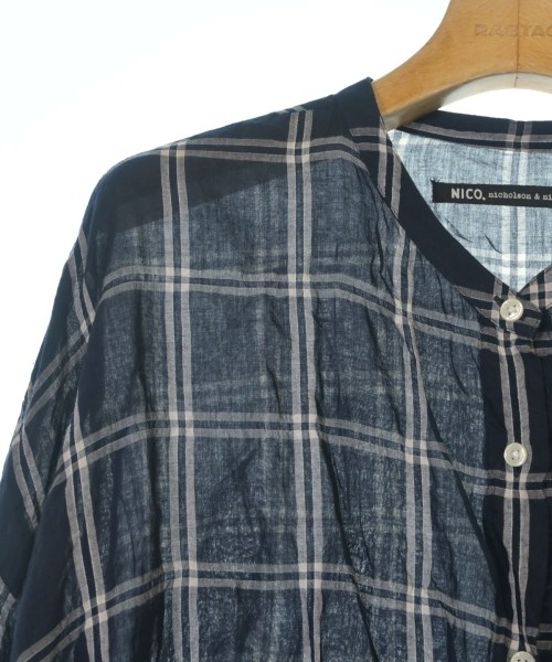 NICO,nicholson and nicholson（ニコニコルソンアンドニコルソン）カジュアルシャツ 紺 サイズ:36(S位) レディース/2200621306026