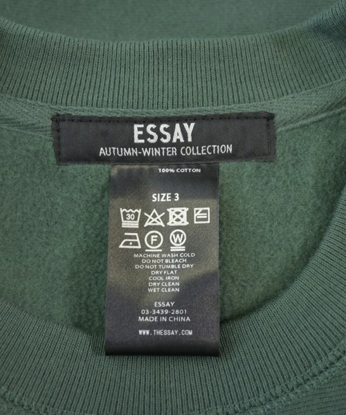 ESSAY（エッセイ）スウェット 緑 サイズ:3(L位) メンズ/2200617520320