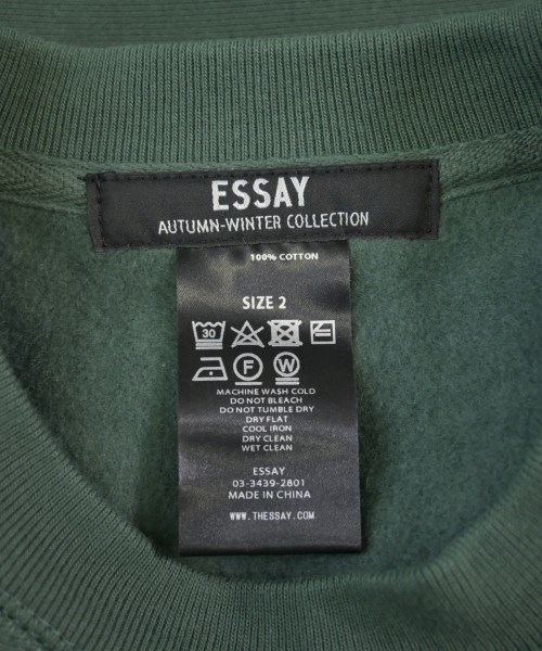 ESSAY（エッセイ）スウェット 緑 サイズ:2(M位) メンズ/2200617520337