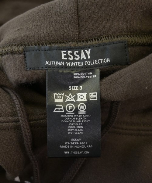 ESSAY（エッセイ）パーカー 茶 サイズ:3(L位) メンズ/2200617520351