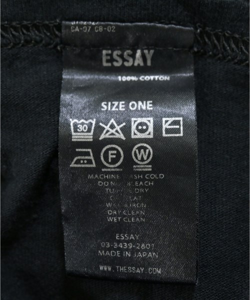ESSAY（エッセイ）Tシャツ・カットソー 黒 サイズ:ONE メンズ/2200660625041