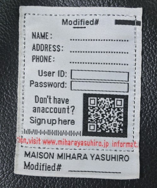 Maison MIHARA YASUHIRO（メゾンミハラヤスヒロ）その他 黒 サイズ:44(S位) メンズ/2200698945012