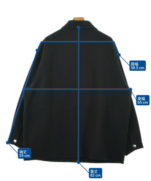 H BEAUTY&YOUTH（エイチビューティーアンドユース）ステンカラーコート 黒 サイズ:46(M位) メンズ/2200622292038