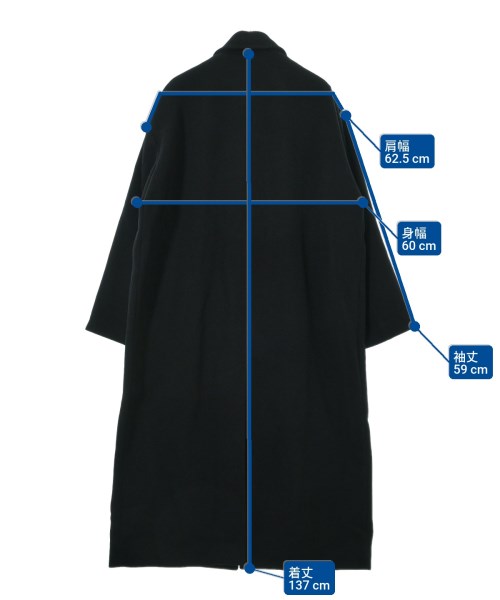 H BEAUTY&YOUTH（エイチビューティーアンドユース）ステンカラーコート 黒 サイズ:L メンズ/2200662431015