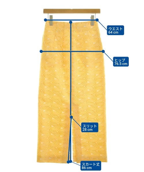 JANE SMITH（ジェーンスミス）ロング・マキシ丈スカート 黄 サイズ:36(S位) レディース/2200646393018