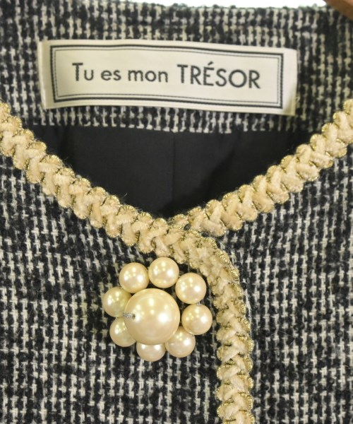 Tu es mon TRESOR（トゥエモントレゾア）ノーカラージャケット 黒 サイズ:36(S位) レディース/2200605609020