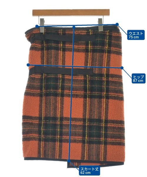 South2west8（サウストゥーウエストエイト）ひざ丈スカート オレンジ サイズ:M レディース/2200628611147