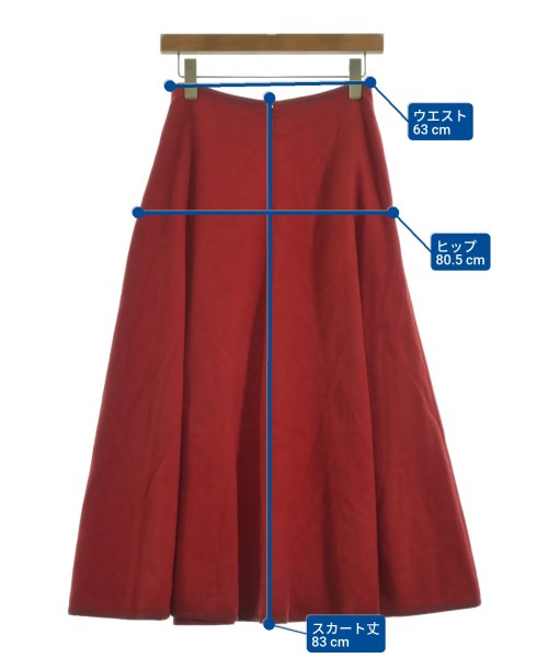 UNION LAUNCH（ユニオンランチ）ひざ丈スカート 赤 サイズ:XS レディース/2200629236073