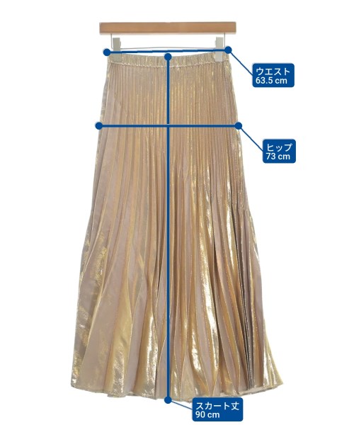UN3D.（アンスリード）ロング・マキシ丈スカート ゴールド サイズ:38(M位) レディース/2200613130127