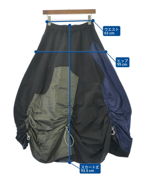 UN3D.（アンスリード）ロング・マキシ丈スカート 黒 サイズ:38(M位) レディース/2200633733025