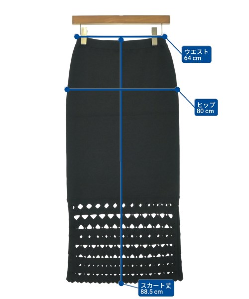 UN3D.（アンスリード）ロング・マキシ丈スカート 黒 サイズ:36(S位) レディース/2200672289279