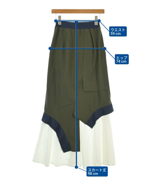 UN3D.（アンスリード）ロング・マキシ丈スカート カーキ サイズ:38(M位) レディース/2200678792063