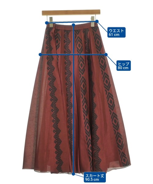 UN3D.（アンスリード）ロング・マキシ丈スカート 赤 サイズ:38(M位) レディース/2200658249082