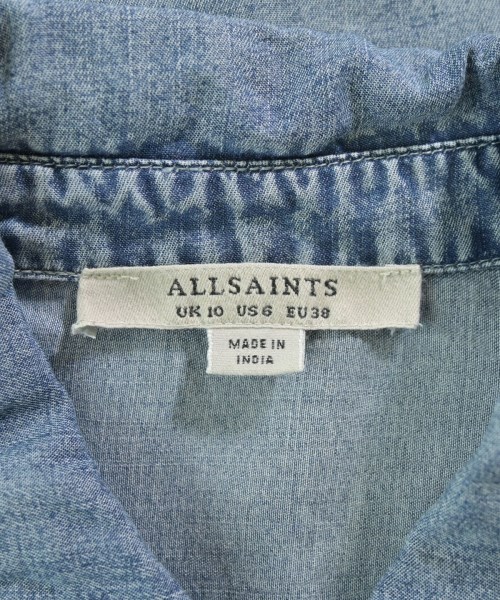 ALLSAINTS（オールセインツ）シャツワンピース 青 サイズ:38(M位) レディース/2200694377053