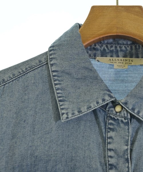 ALLSAINTS（オールセインツ）シャツワンピース 青 サイズ:38(M位) レディース/2200694377053
