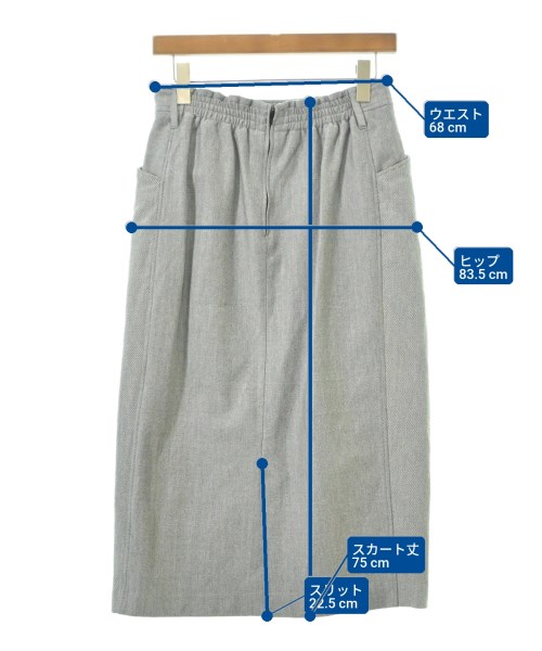 nota della mano sinistra（ノータデラマノシニストラ）ロング・マキシ丈スカート グレー サイズ:3(L位) レディース/2200634293115