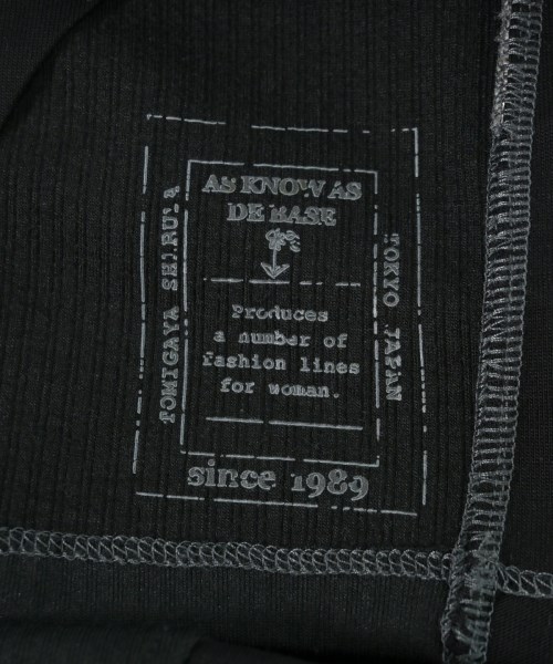 as know as de base（アズノウアズドゥベース）Tシャツ・カットソー 黒 サイズ:1(S位) レディース/2200712540056