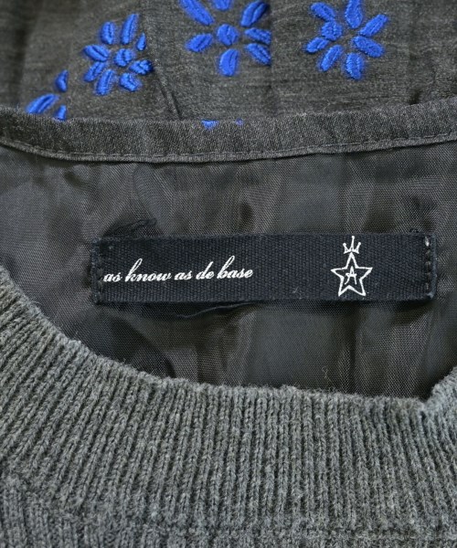 as know as de base（アズノウアズドゥベース）ワンピース グレー サイズ:1(S位) レディース/2200651251044